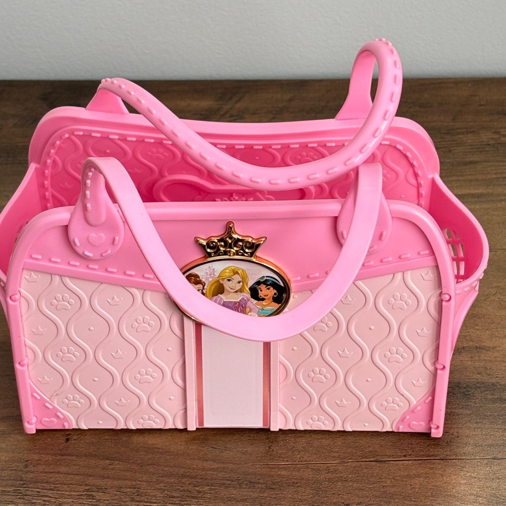 DISNEY PRINCESS Pink Puppy Dog Carrier Bag Purse Hard Plastic Jakk's Pacific - Picture 2 of 8